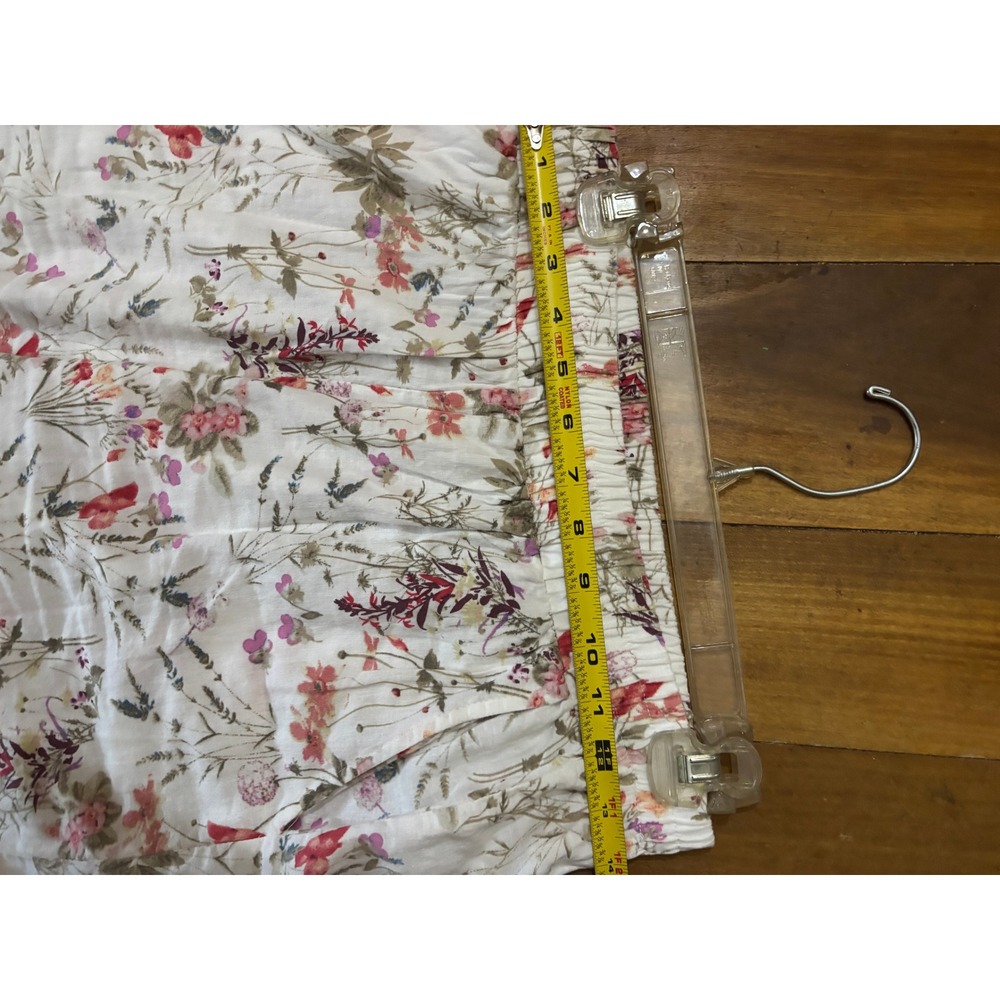 Sigrid Olsen Women Floral Wide Leg Elastic Waist Crop Pants White Pink Small - Picture 5 of 7